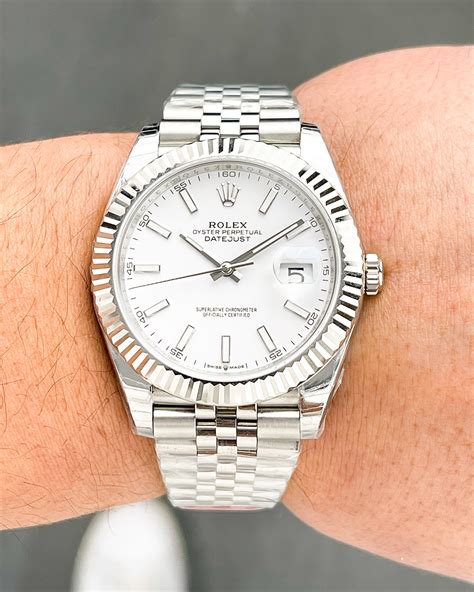 rolex datejust 41 white gold bezel